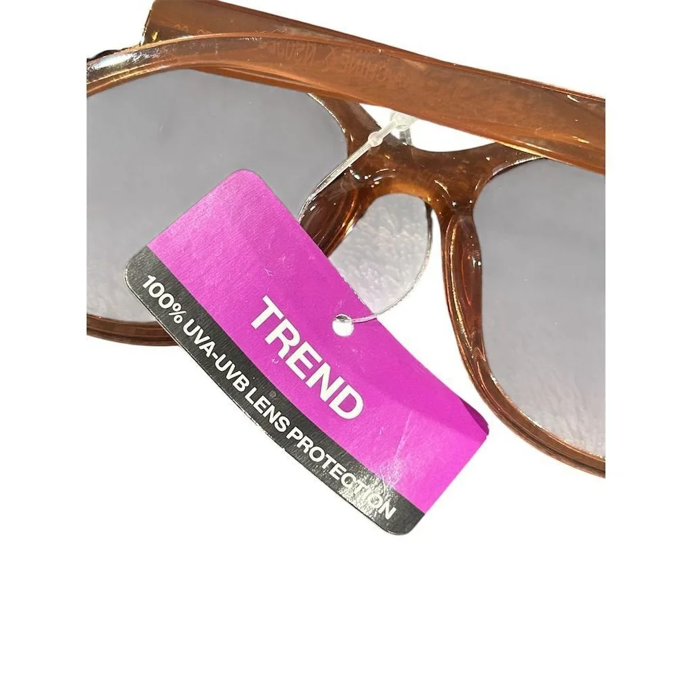 Trend Sunglasses Women's Round Pink Gold Accents UV400